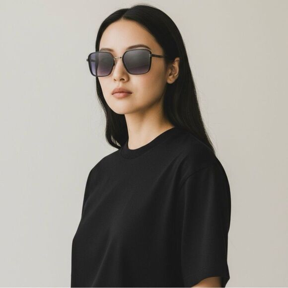 Gucci Women’s Sunglasses | Silver & Black | Purple Gray Gradient | 56-16-145 main image 10